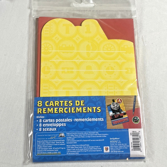 Thomas the Tank Train Engine Thank You Cards with envelopes (5) 8 Card Packs - Picture 3 of 4